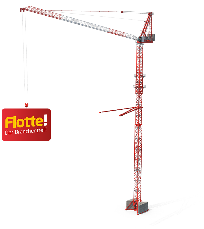 Baukran mit dem Flotte! Der Branchentreff Logo